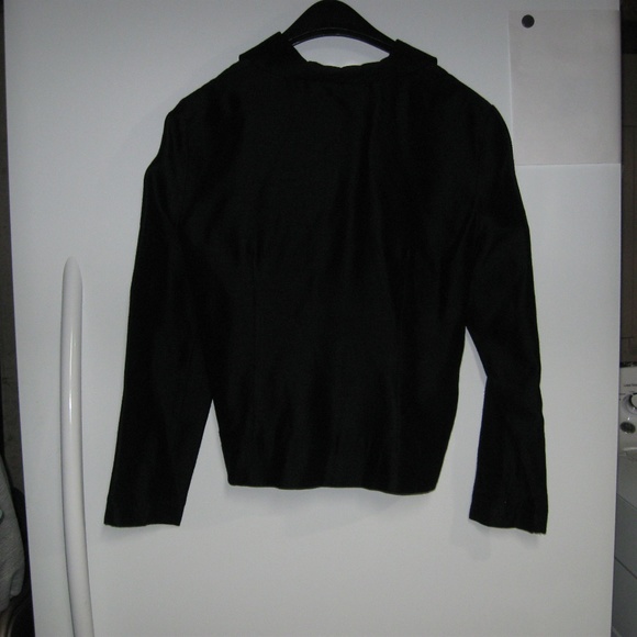 Maren Short Blazer/Jacket-Black Nubby Fabric-Sz 8 - Picture 4 of 7